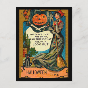 Vintage Halloween Postkarte