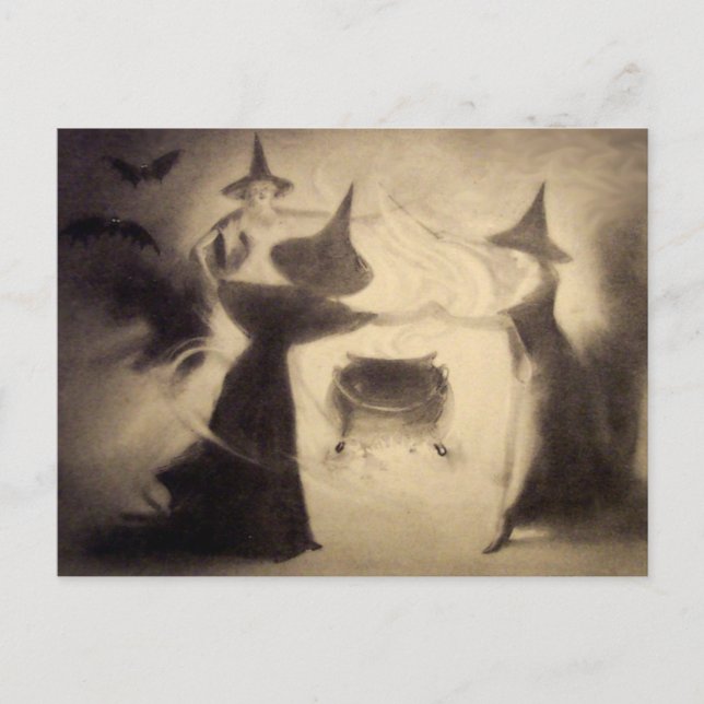 Vintage Halloween Postkarte (Vorderseite)