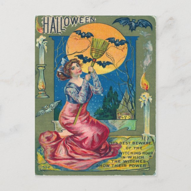 Vintage Halloween Postkarte (Vorderseite)