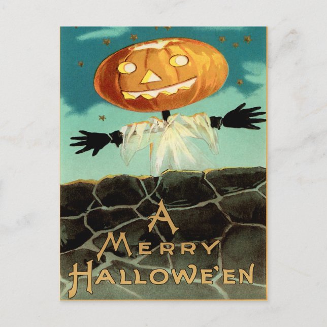 Vintage Halloween Postkarte (Vorderseite)