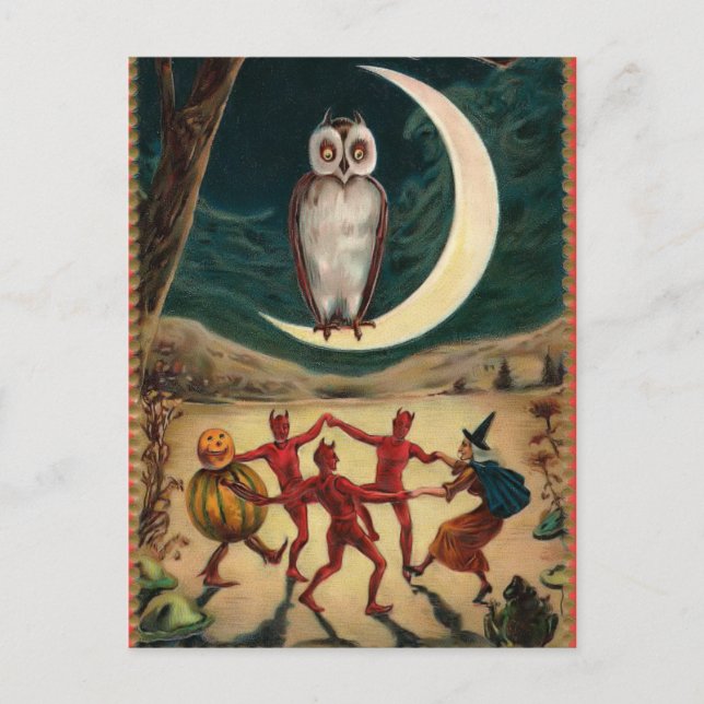 Vintage Halloween Postkarte (Vorderseite)