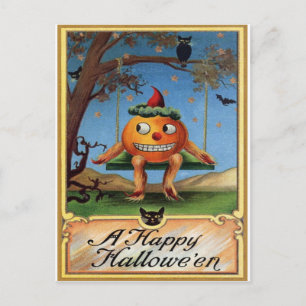 Vintage Halloween Postkarte