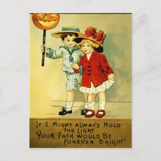 Vintage Halloween Postkarte (Vorderseite)