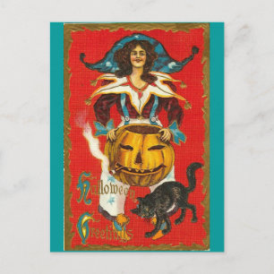 Vintage Halloween Postkarte