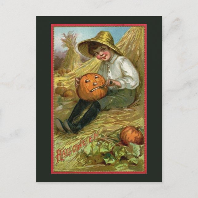 Vintage Halloween Postkarte (Vorderseite)