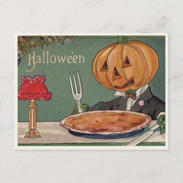 Vintage Halloween Postkarte (Vorderseite)