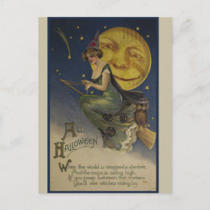 Vintage Halloween Postkarte
