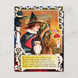Vintage Halloween Postkarte