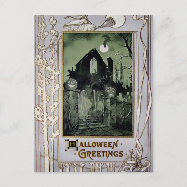 Vintage Halloween Postkarte (Vorderseite)