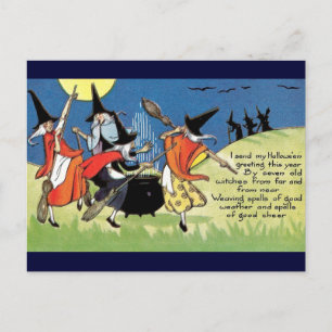 Vintage Halloween Postkarte