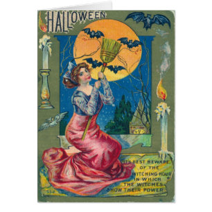 Vintage Halloween Postkarte
