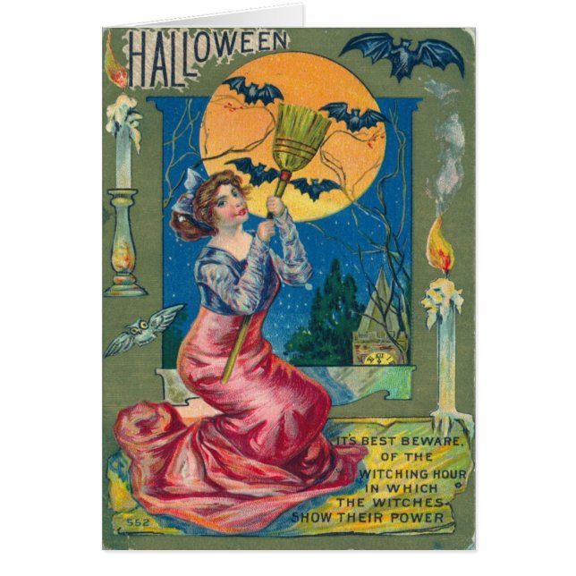 Vintage Halloween Postkarte (Vorne)