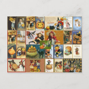 Vintage Halloween Postkarte