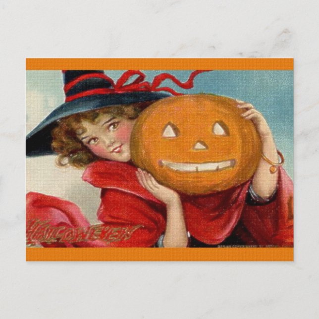Vintage Halloween Postkarte (Vorderseite)
