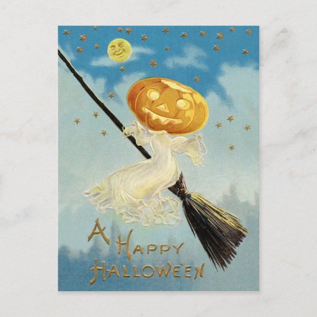Vintage Halloween Postkarte (Vorderseite)