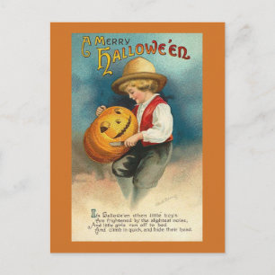 Vintage Halloween Postkarte