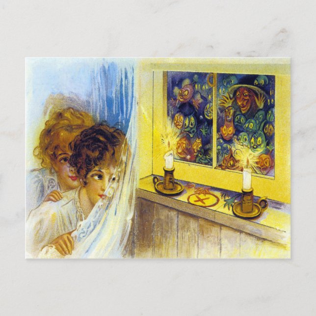 Vintage Halloween Postkarte (Vorderseite)