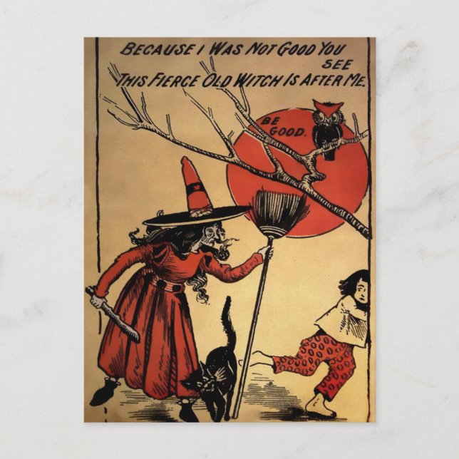 Vintage Halloween Postkarte (Vorderseite)