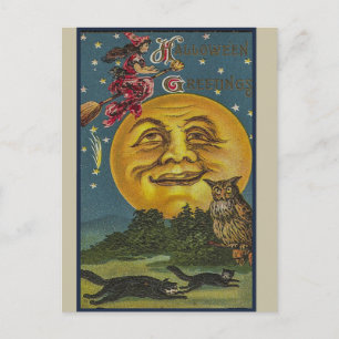 Vintage Halloween Postkarte