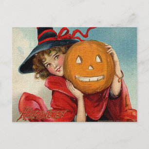 Vintage Halloween Postkarte