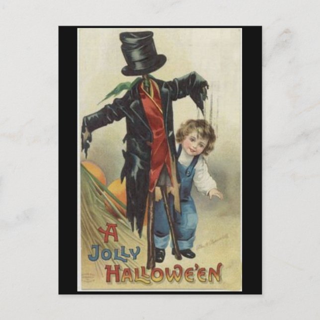 Vintage Halloween Postkarte (Vorderseite)