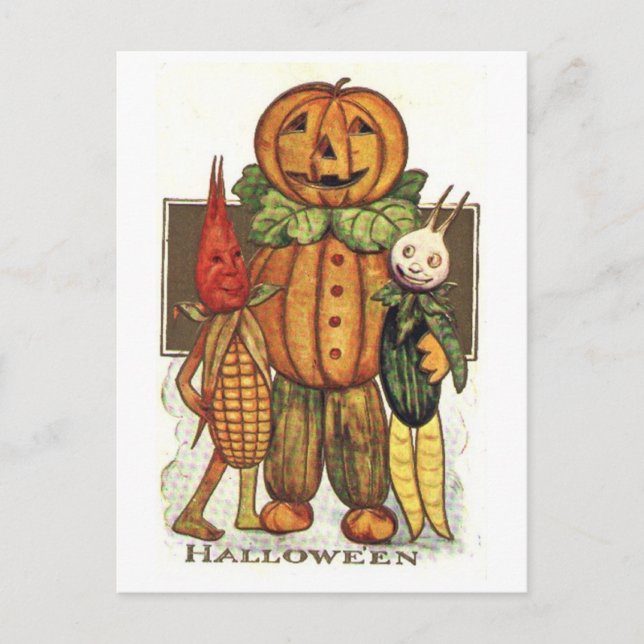 Vintage Halloween Postkarte (Vorderseite)