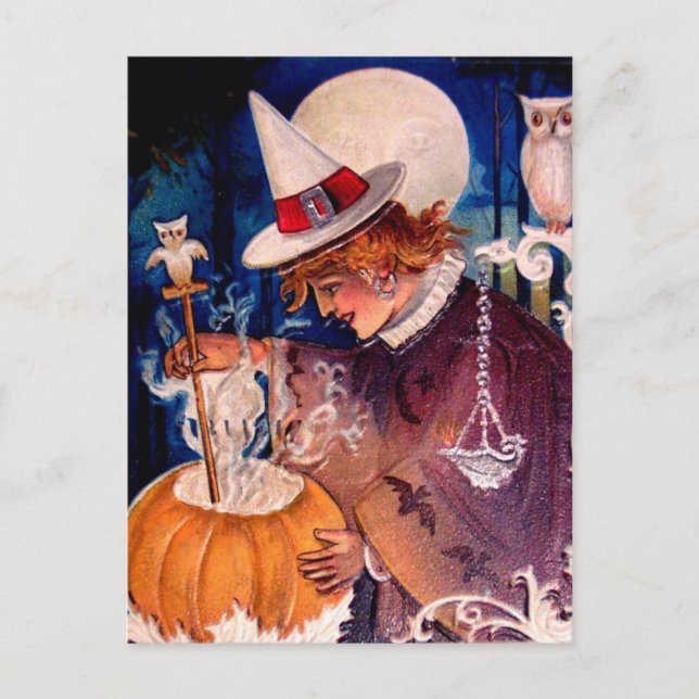 Vintage Halloween Postkarte (Vorderseite)