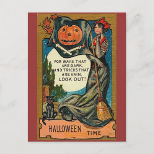 Vintage Halloween Postkarte