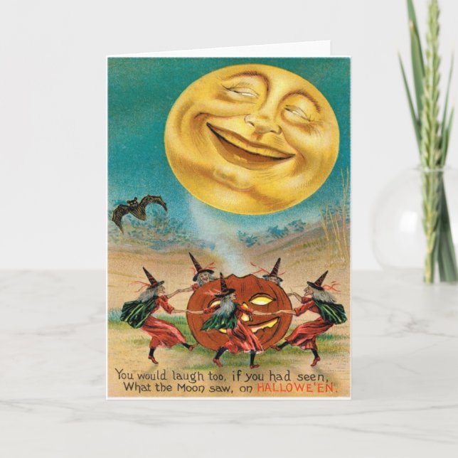 Vintage Halloween-Postkarte Karte (Vorderseite)
