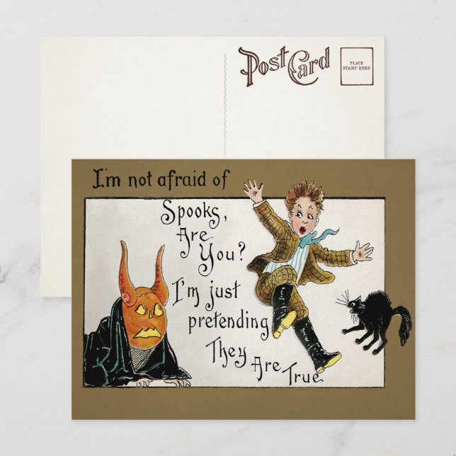 Vintage Halloween-Postkarte Postkarte (Vorne/Hinten)