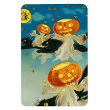 Vintage Halloween Pumpkin-Geister und Schwarze Kat