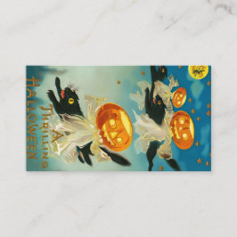 Vintage Halloween Pumpkin-Geister und Schwarze Kat Platzkarte