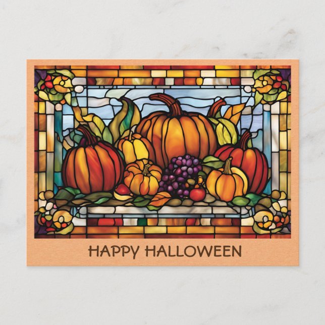Vintage Halloween Pumpkin Herbsternte Postkarte (Vorderseite)