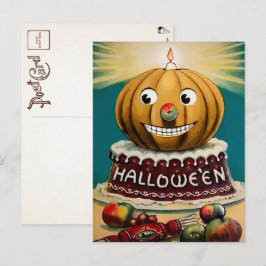 Vintage Halloween Pumpkin Postcard Postkarte