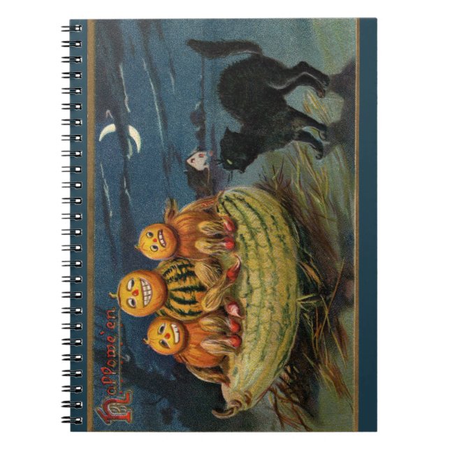 Vintage Halloween Pumpkins Notizblock (Vorderseite)