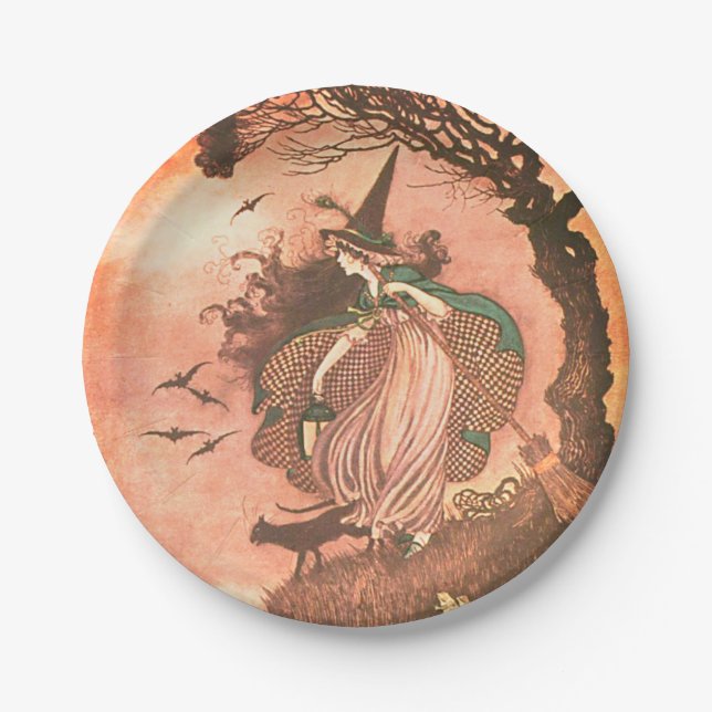 Vintage Halloween-Rock-Papierplatte Pappteller (Vorderseite)