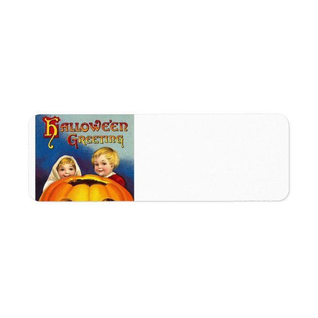 Vintage Halloween-Rücksendeadressen-Aufkleber (Vorne)