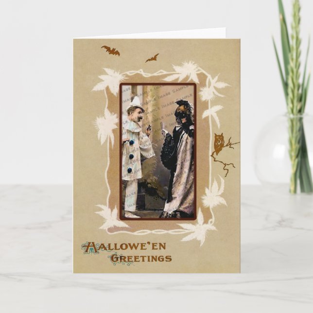 Vintage Halloween-Schablonen-Karte Karte (Vorderseite)
