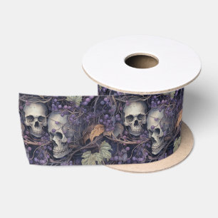 Vintage-Halloween-Schädel Satinband