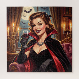 Vintage Halloween schöne Vampir-Pin-up-Dame