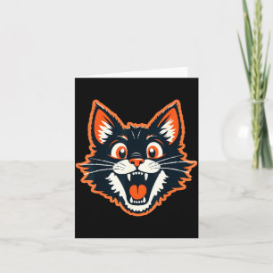 Vintage Halloween schwarze Katze - abgenutzt Karte