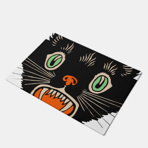 Vintage Halloween-Schwarze Katze Fußmatte