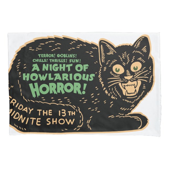 Vintage Halloween-Schwarze Kissenbezug (Vorderseite)