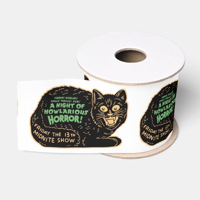 Vintage Halloween-Schwarze Ripsband (Spule)