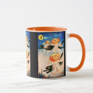 Vintage Halloween-Schwarzkatzen Tasse
