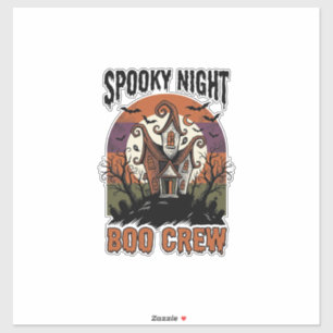 Vintage-Halloween-Shirt Boo Night Haunted House Ar Aufkleber