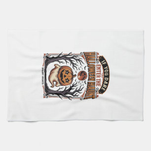 Vintage-Halloween-Shirt Gruseliger gravierter Kürb Geschirrtuch