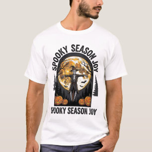 Vintage-Halloween-Shirt mit Vogelscheuchen-Mond-Ar T-Shirt