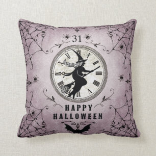 Vintage-Halloween-Silhouette-Hexenkissen Kissen