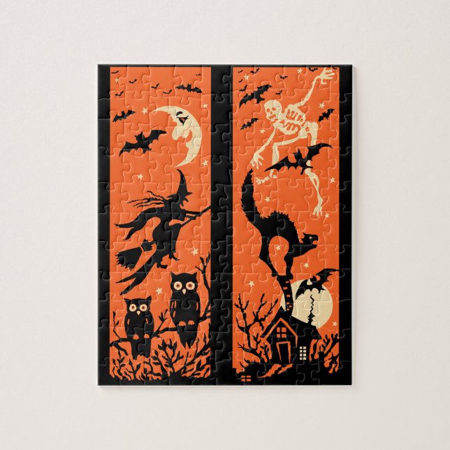 Vintage Halloween-Silhouette-Illustration (Vertikal)